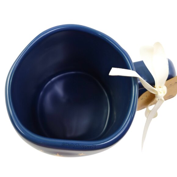 Rae Dunn "Rejoice" Festive Dark Blue Ceramic Coffee Mug - Picture 7 of 7